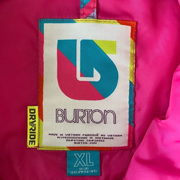 Burton Twist Bomber Jacket Girl’s XL US 18 Ski Snowboard Pink and Blue Plaid - Picture 5 of 8